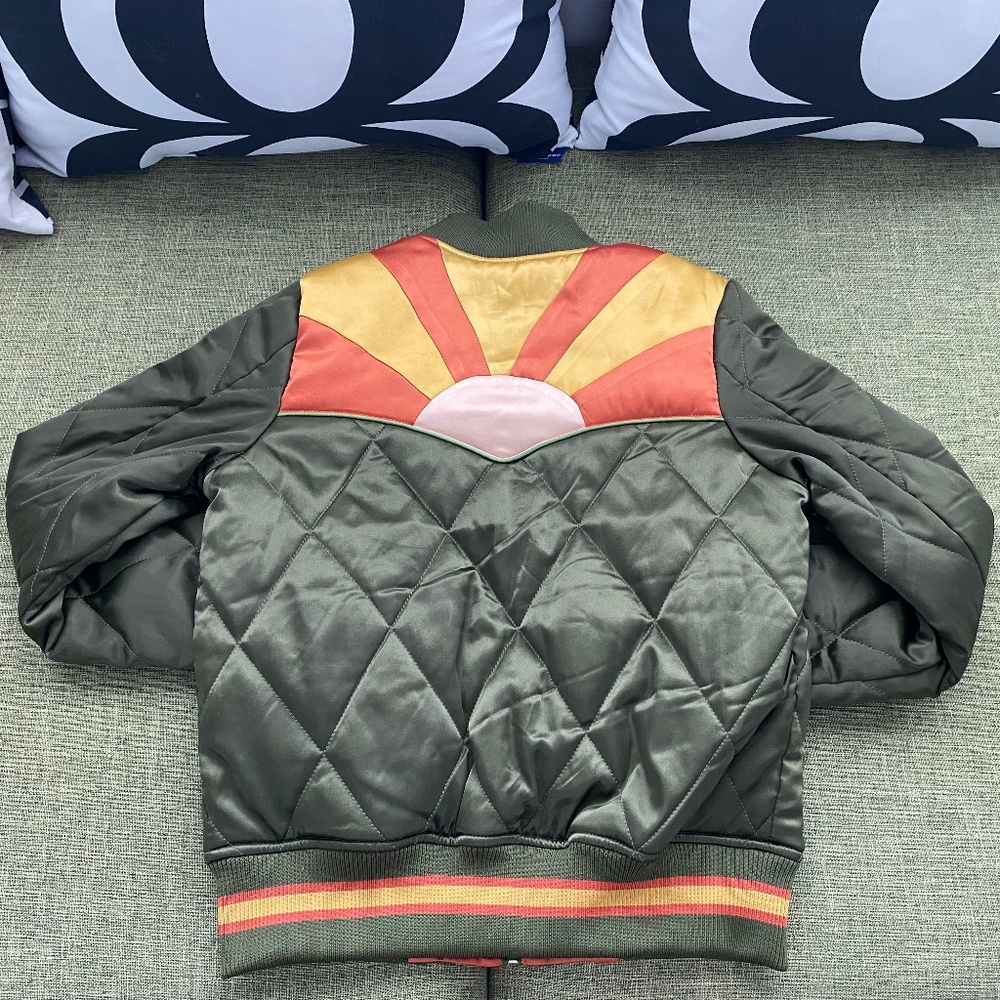 Classic Rock Couture Unisex 70s Bomber Rising Sun XS Olive